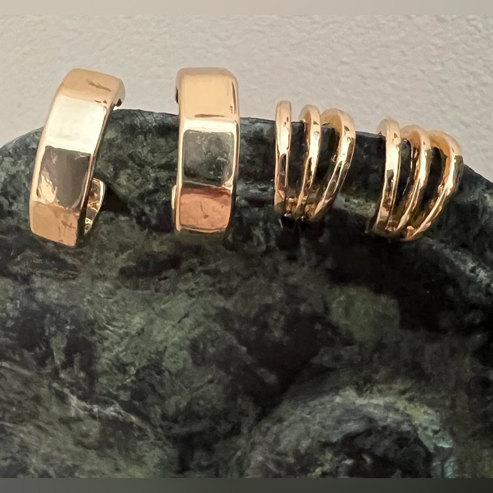 NWOT-  Gold-Tone Hoop Earrings.  2 pairs